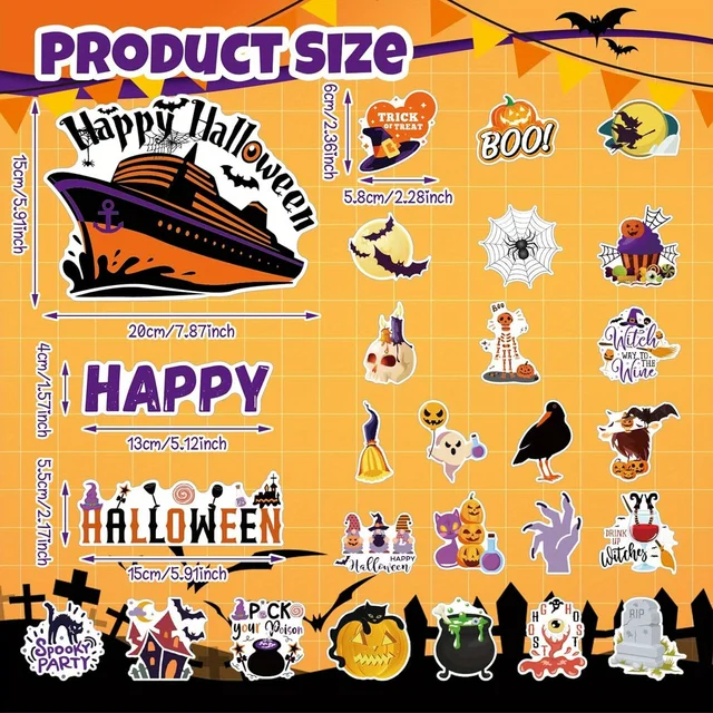 27 Pcs Halloween Cruise Door Magnets Decorations Funny Cruise Ship Door Magnets Magnetic Reusable Cruise Magnet for Halloween Ca 2