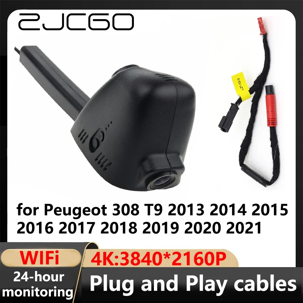 

ZJCGO 4K Wifi 3840*2160 Car DVR Dash Cam Camera Video Recorder for Peugeot 308 T9 2013 2014 2015 2016 2017 2018 2019 2020 2021