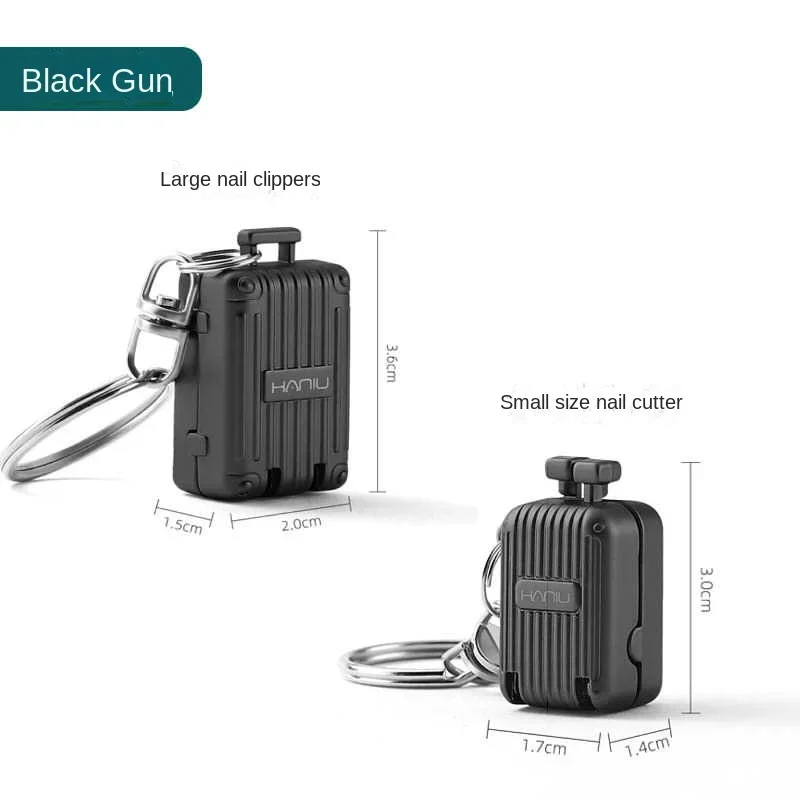 Stainless Steel Fingernail Clipper Metal Foldable Mini Nail Clipper Trim Nails Creative Luggage Compartment Keychain