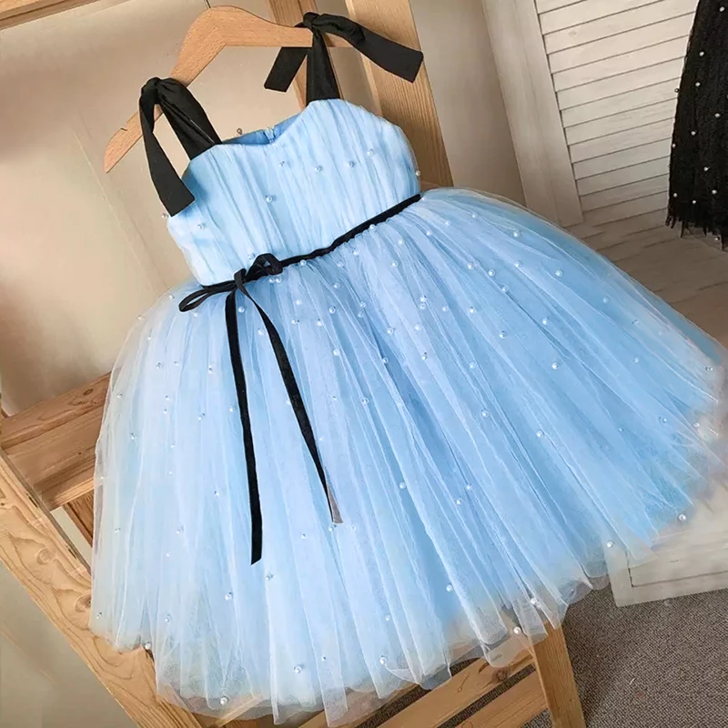 Summer Girl Tulle Princess Party Dress Kids Wedding Evening Gown
