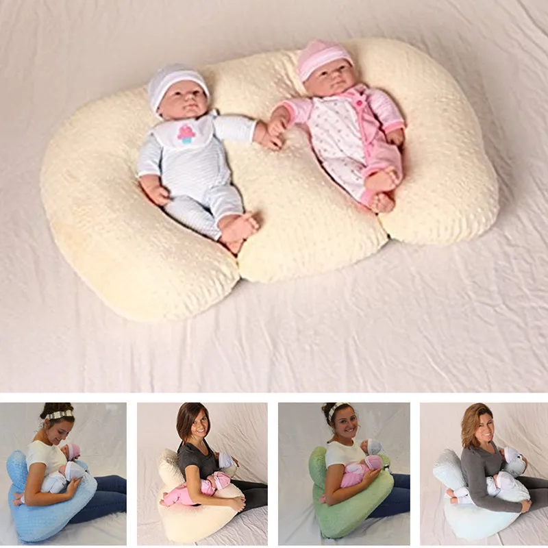 

Baby Twin Pillow Nursing Breastfeeding Pillow Anti-spitting Feeding Cushions Baby Nest