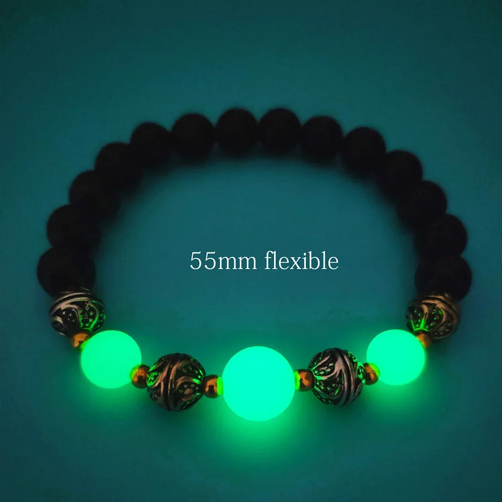 Charm Beads Bracelet Luminous Night Fluorescence Glow In The Dark for Men Women Halloween Gift bracelet jewelry