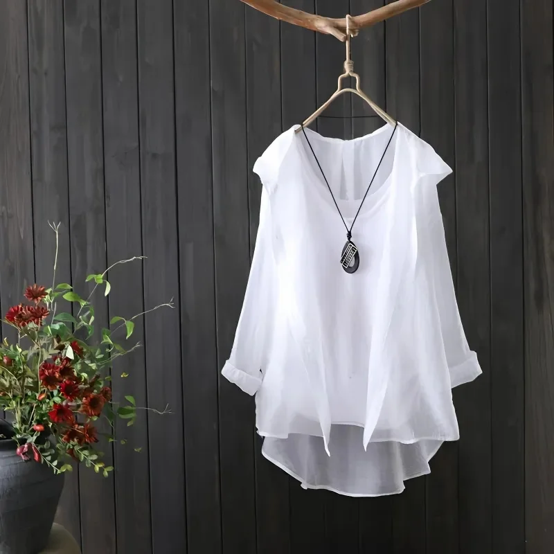 

Женский солнцезащитный кардиган, тонкий однотонный Длинный свободный кардиган спереди с капюшоном, одежда для защиты от солнца, лето