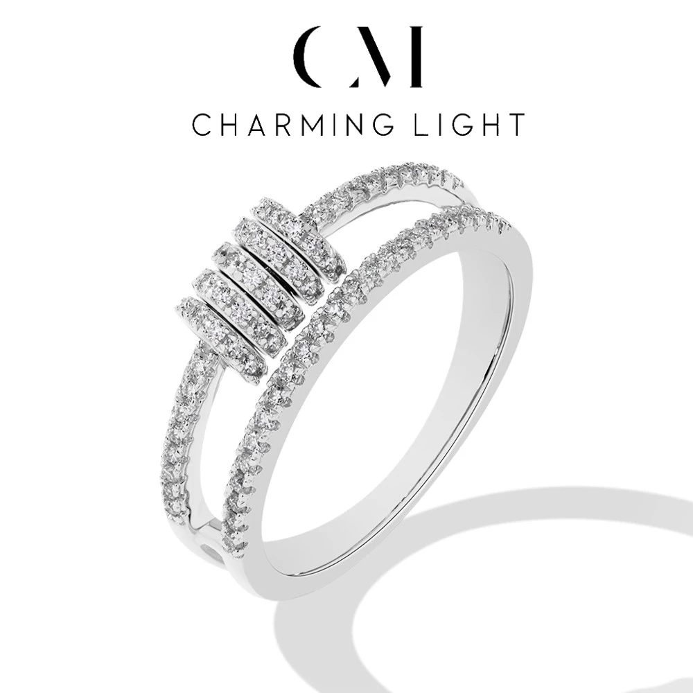 خاتم مويسانيتي كامل مخصص ساحر مختبر رائع الماس 925...