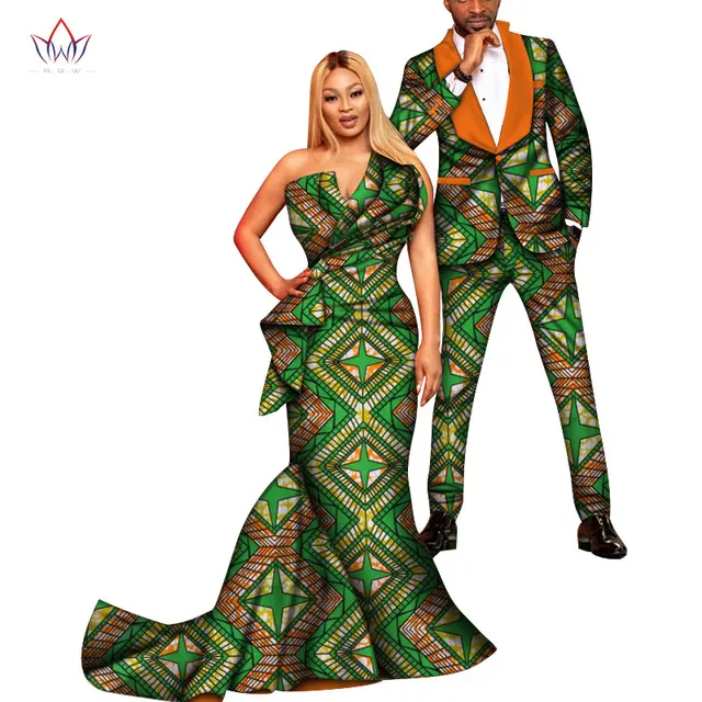 Ropa de moda para parejas, trajes de hombre y vestidos con estampado  africano para mujer, ropa de pareja para amantes del Bazin Riche, WYQ547| Ropa africana| - AliExpress