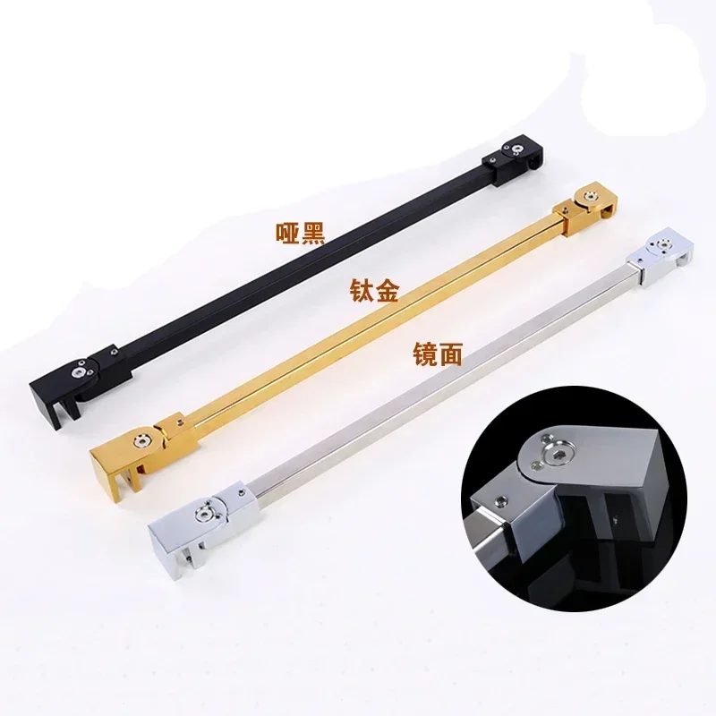 Universal adjustable shower room glass fixed support frame partition connection piece stainless steel punch free pull rod