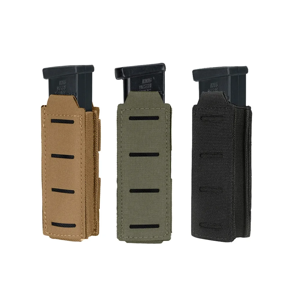 Laser Cut Molle 9mm Magazine Pouch for 17 M9 Single Mag Bag Flashlight Pouch Knife Holster Hunting Gear