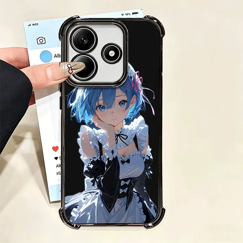 Anime-Inspired Soft Phone Case Featuring Rem from Re:Zero