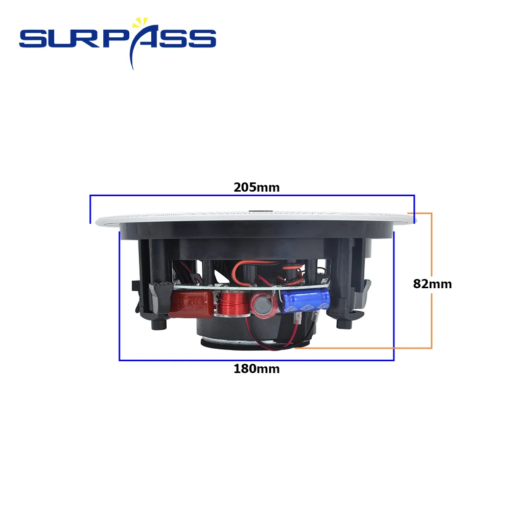 Frameless Recessed Alto-falante Passivo Home Theater Coaxial Teto Speaker Fundo Música Sistema para Sala de Estar 30w 525 - Image 2