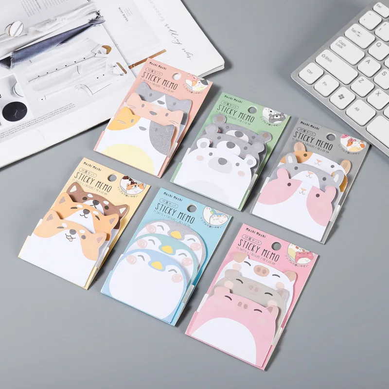 

1pc Creative Cartoon Cute Animal-Shaped Memo Pad for Scrapbooking DIY Decorative Material Collage Journaling