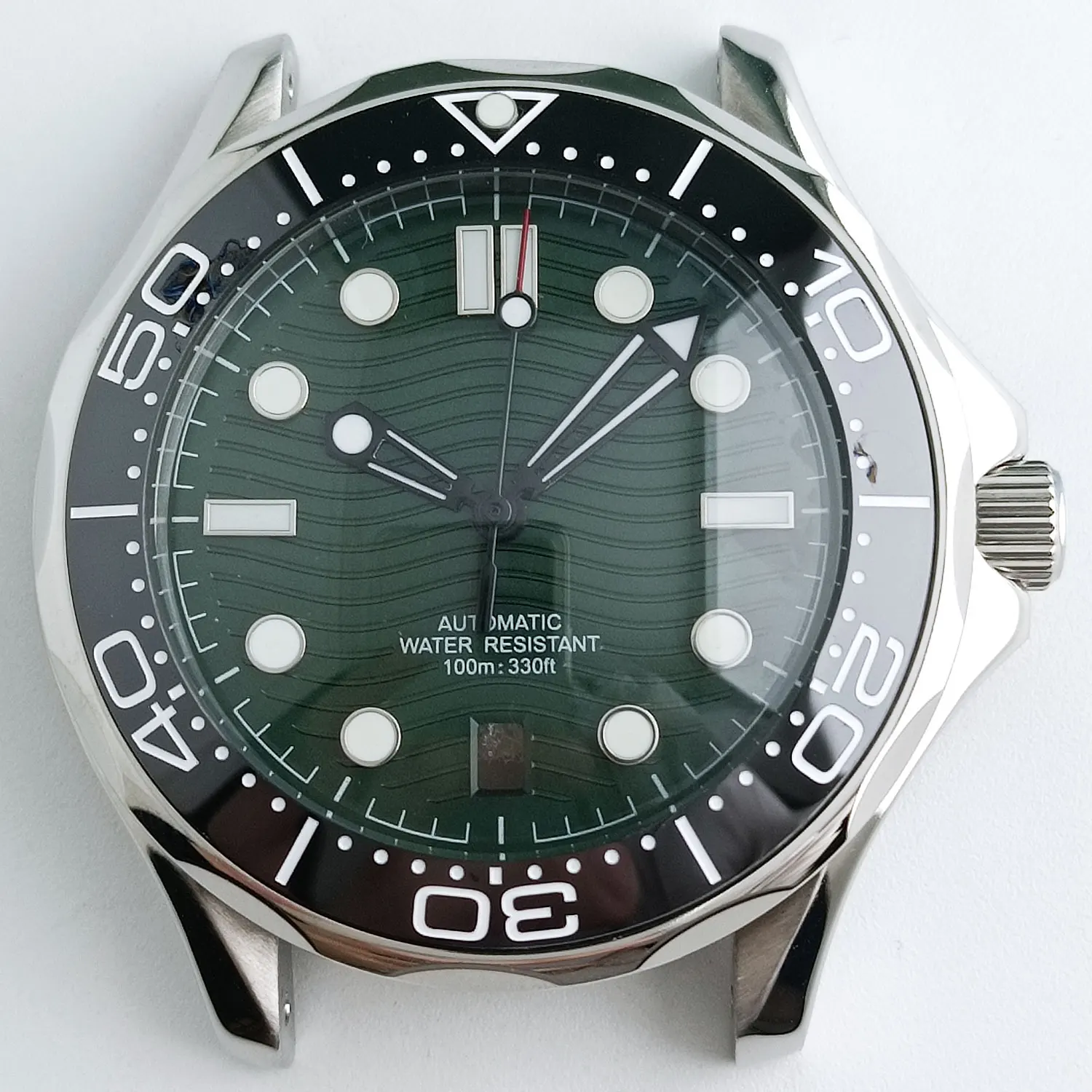 Premium 42mm Stainless Steel Diving Watch Case with Sapphire Crystal & Transparent Back