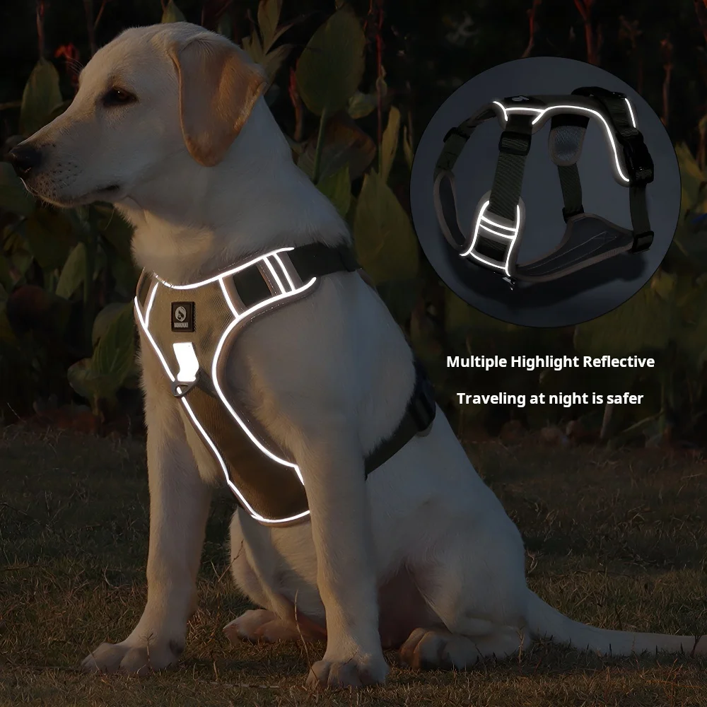 

Dog Leash Explosion-proof Handle Harness Medium And Large Dog Rope Reflective Multi-color Optional Pet Harness