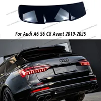 Gloss Black Rear Roof Spoiler Caps For AUDI S6 A6 C8 TSI TDI S-line Avant 2019-2025 Car Rear Top Tail Wing Bodykits Tuning 1