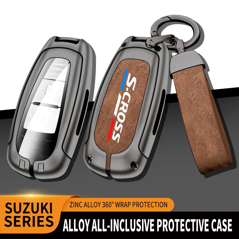 Car TPU Zinc Alloy Key Case Bag For Suzuki S-Cross Eitrga Swift Car KeyChain Car Metal Key Shell Interior Decoration Accessories