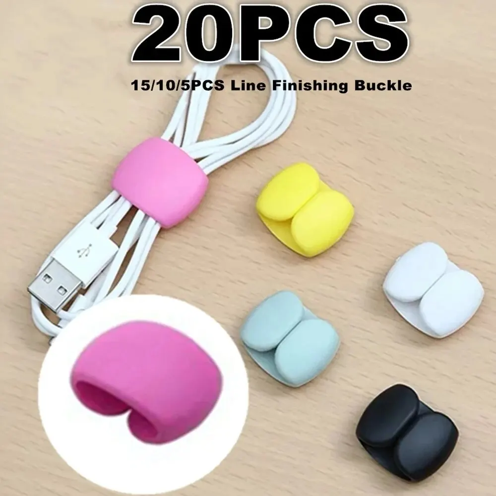 20/10/5 Pcs Charge Cable Protectors Travel Data Cord Clip Decoration Earphone Charging Cables Storage Buckle Cable Organizer cable organizer