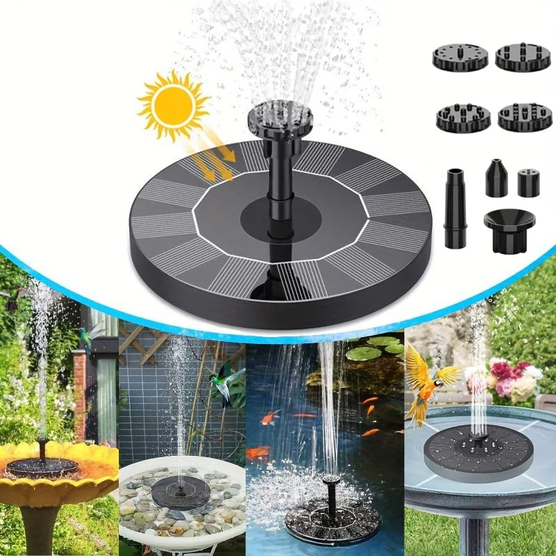 2.5W Solar Fountain Water Pump for Bird Bath Pond Swimming Pool Fish Tank Outdoor Pump 6 Nozzle Garden Decor