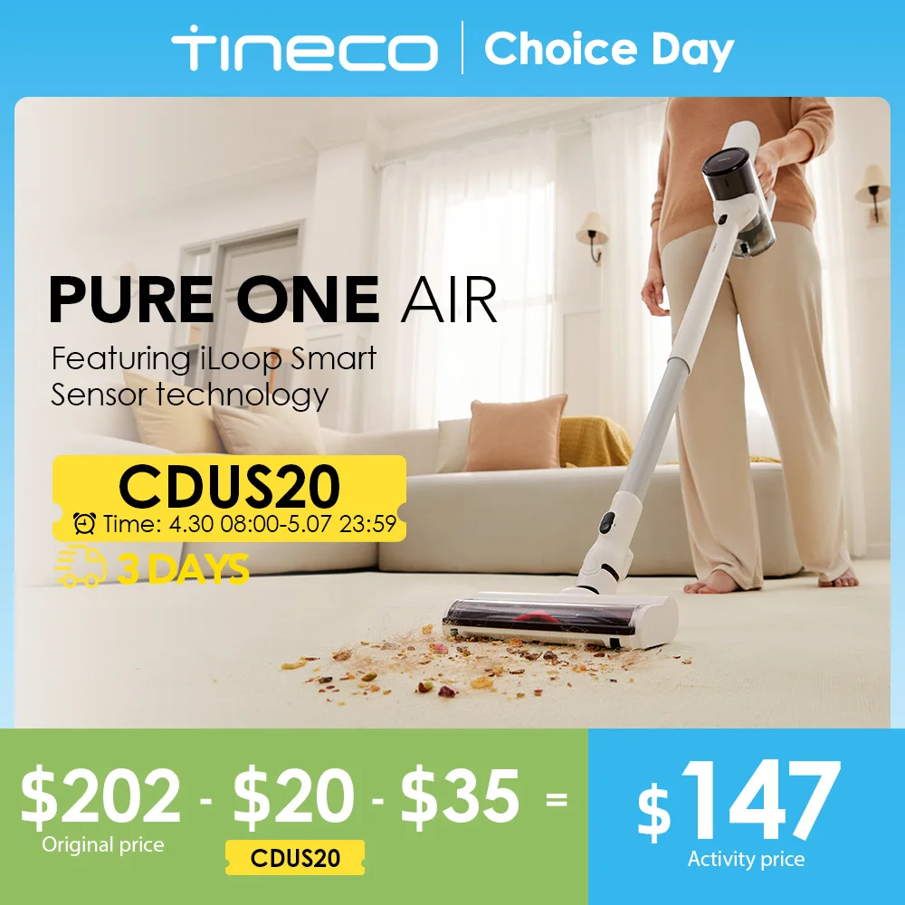 Tineco Pure One Lucht Draadloze Stofzuiger Voor Thuis Dweil Super Lichtgewicht Draadloze Stille Krachtige Zuig Reinigingsmachine