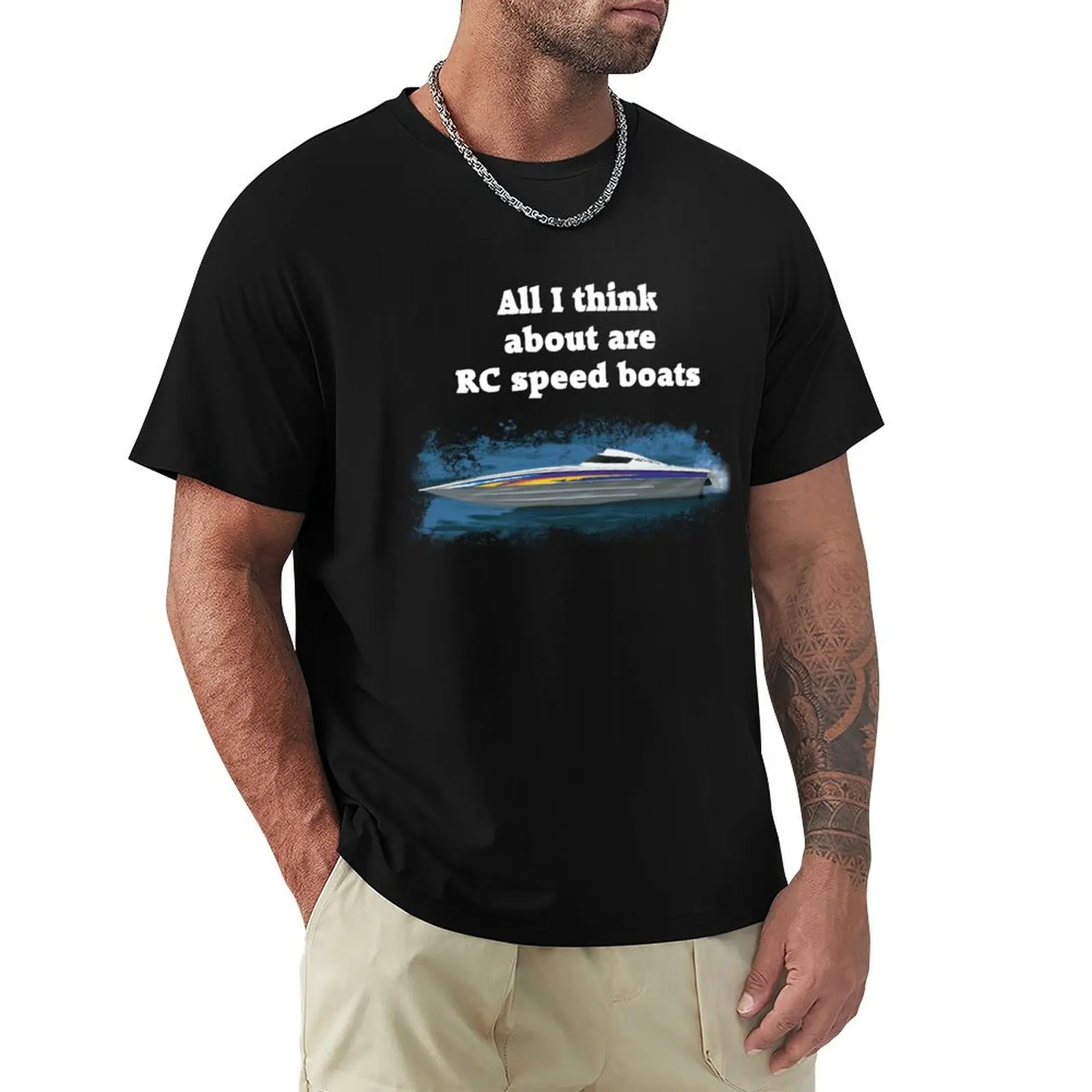 

RC Speed Boat T-shirt boys animal print oversizeds quick-drying Aesthetic clothing clothes for men
