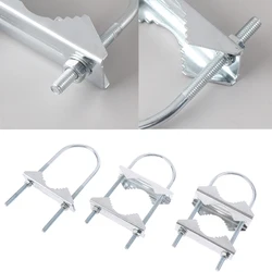 M6U Bolts Heavy Duty Anti-Rust Mast To Mast Mount Bracket Kit For TV CB Ham Double Antenna Mast Clamp V Jaw Block