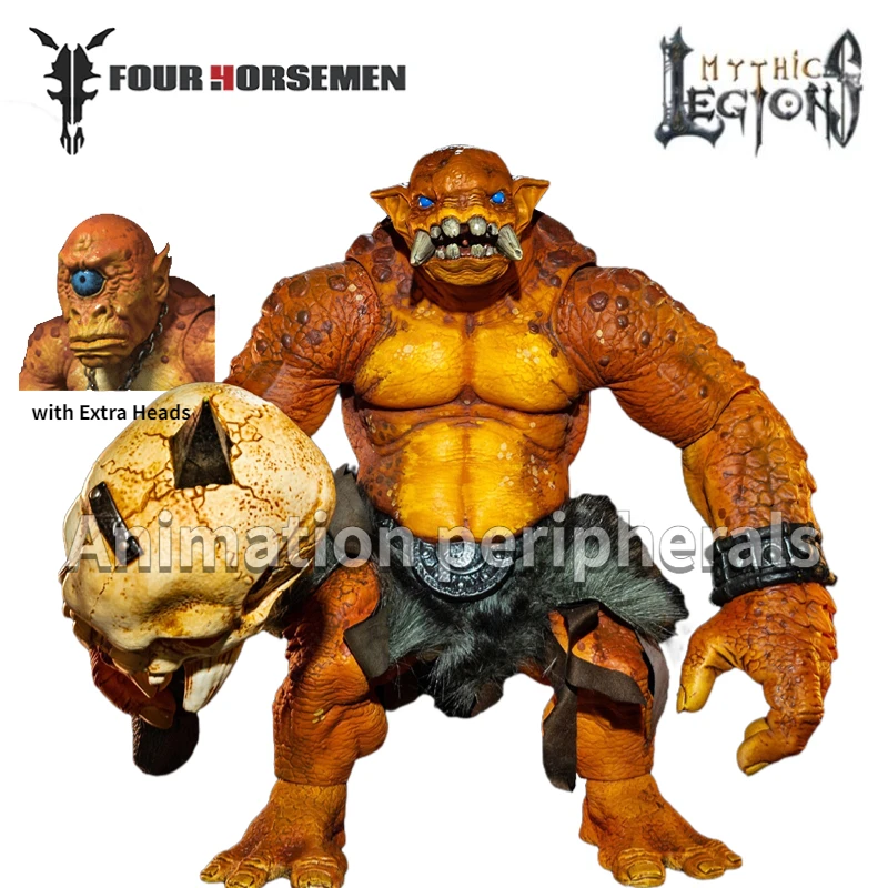 

In Stock Four Horsemen Mythic Legions All Stars Trolls Wave Brontus Figure 12inch 30CM with Extra Heads Action Figures