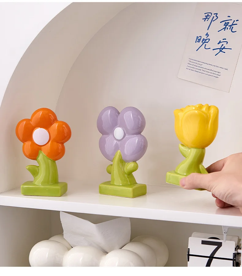 Cute Ceramic Flower Desktop Decoration