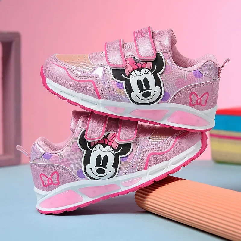 Baskets Minnie Lumineuses Roses pour Fille - Confort & Style