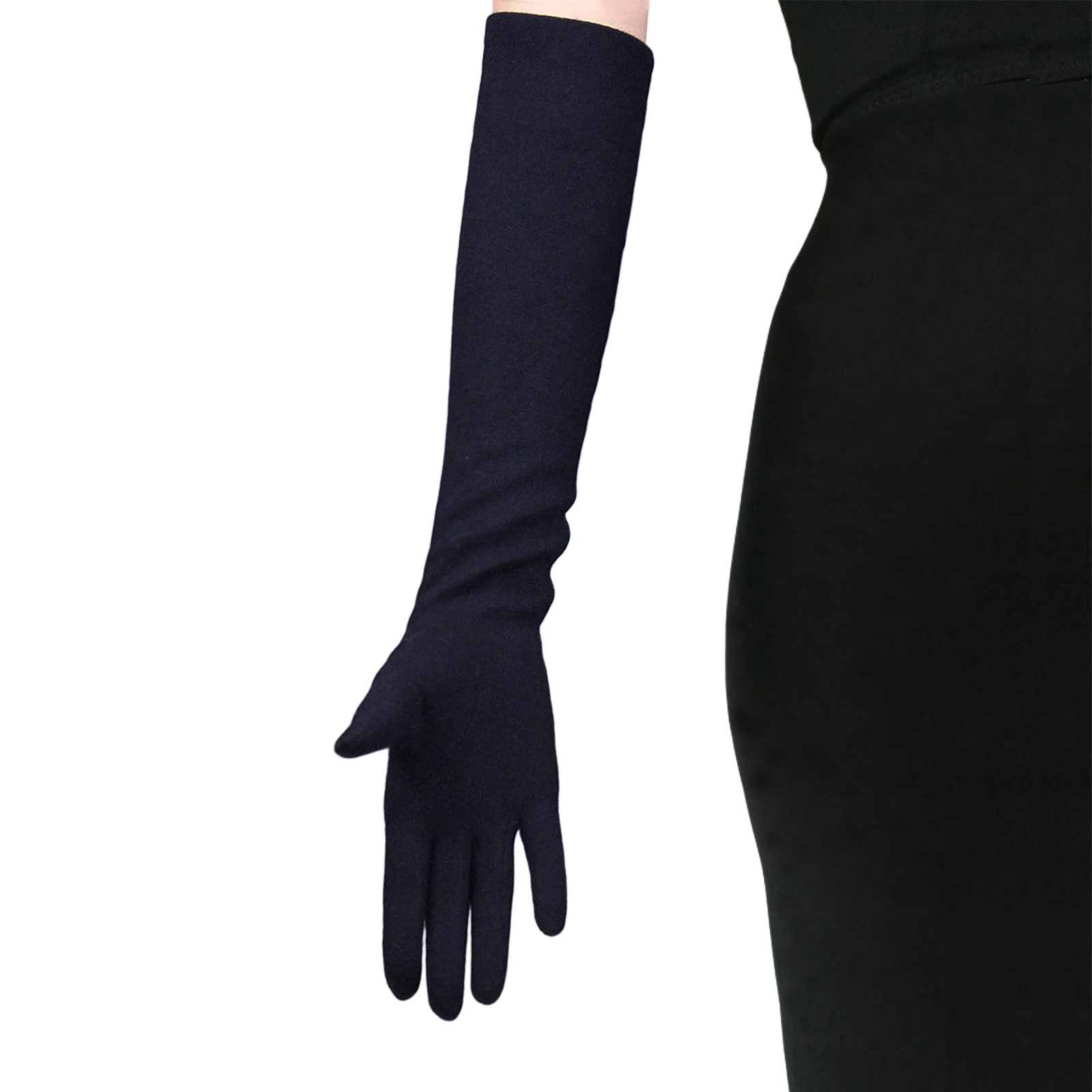 

LaSally Women's Cashmere Wool Gloves Black Opera Evening Long Gloves Winter Arm Warmers Christmas Party Snow Day Warm Sleeves