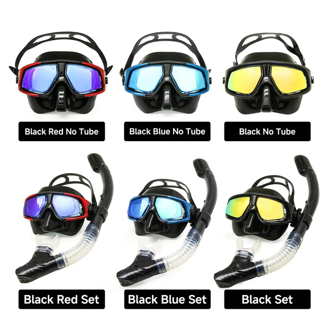 Rx Prescription Corrective Optical Diving Gear Kit Hyperopia Myopia Snorkel Set Dry Top Scuba Mask Wide Vision Anti-Fog UV400 2