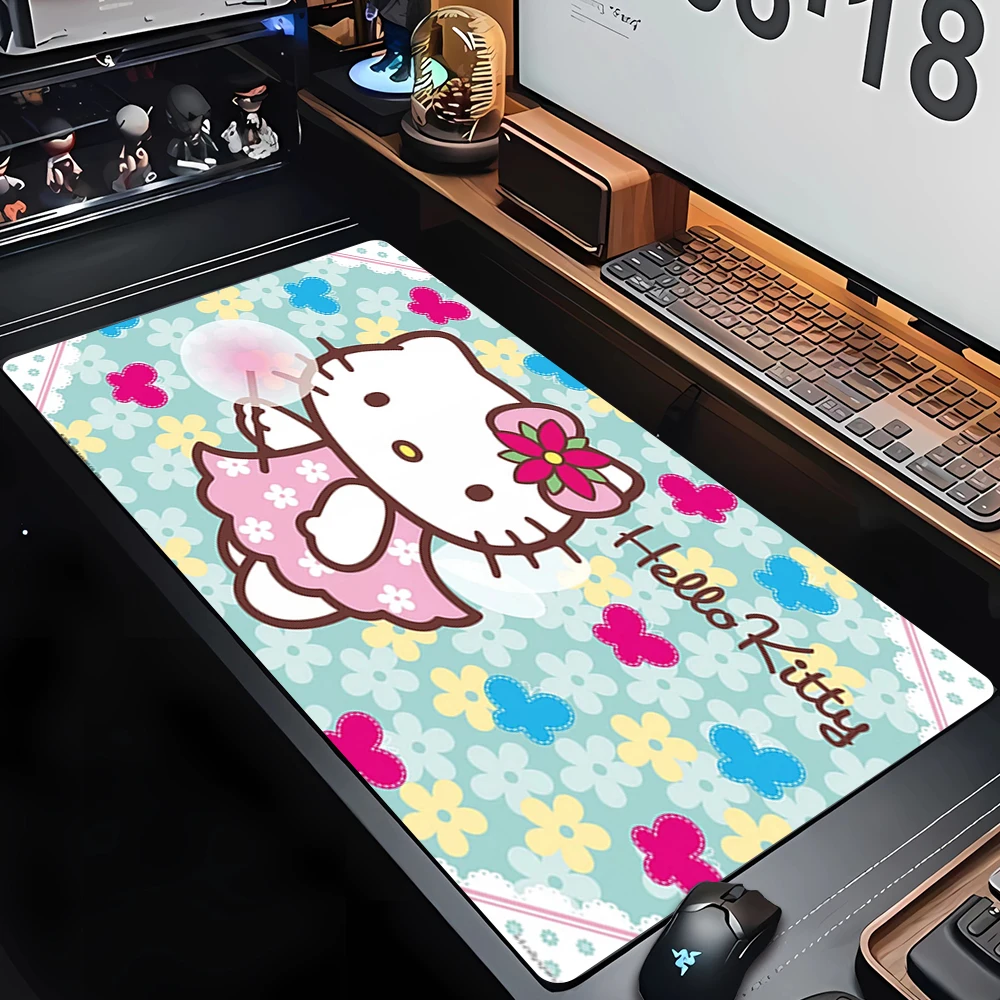 

Hellos Cat Kittys Kawaii Mouse Pad Gamer Gaming Laptops Computer Accessories Deskmat Non-slip Mat Mausepad Mousepad Mats Pc Pads