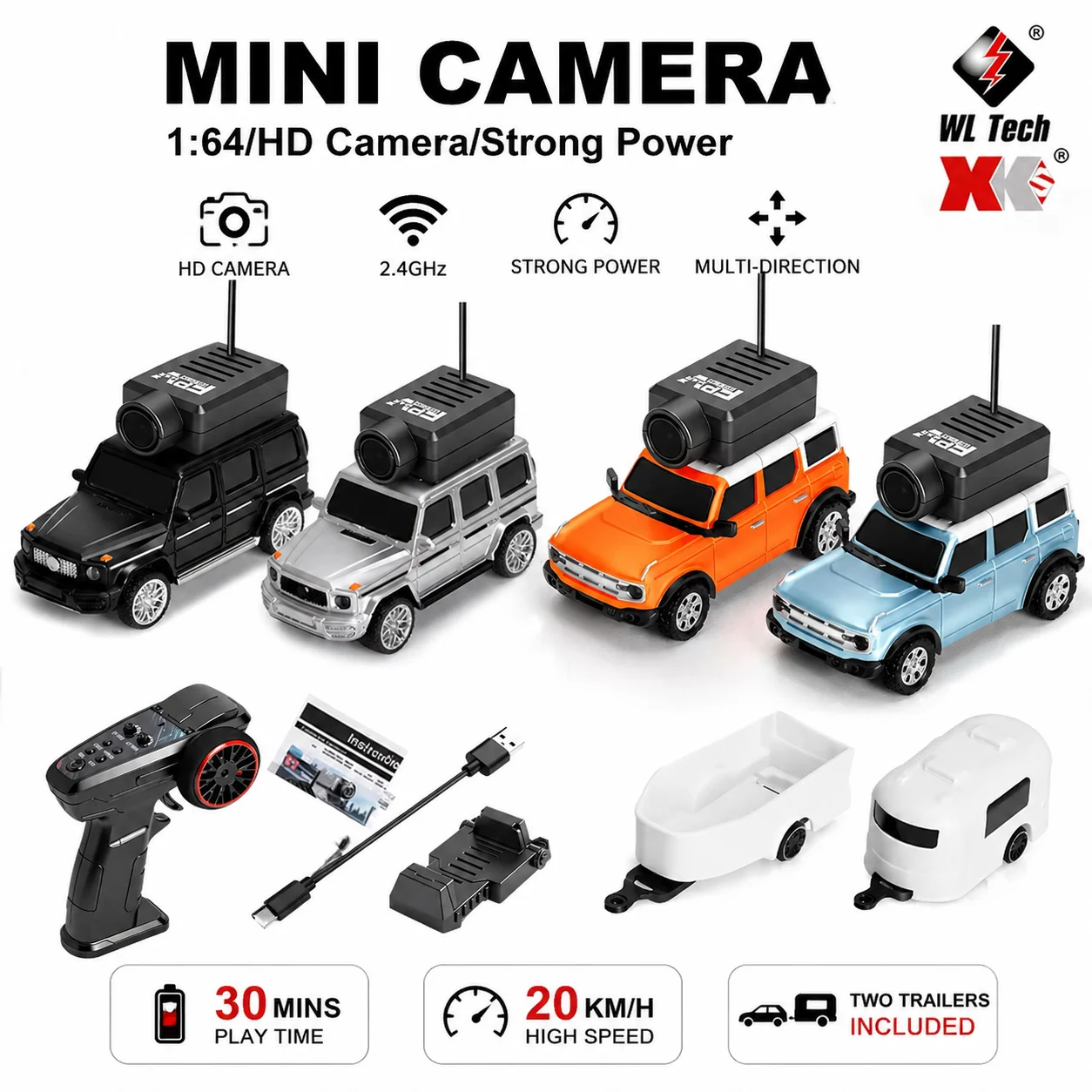 새로운 6406 1/64 고속 원격 조종 자동차, FPV HD 카메라, 2.4GHz, 자..