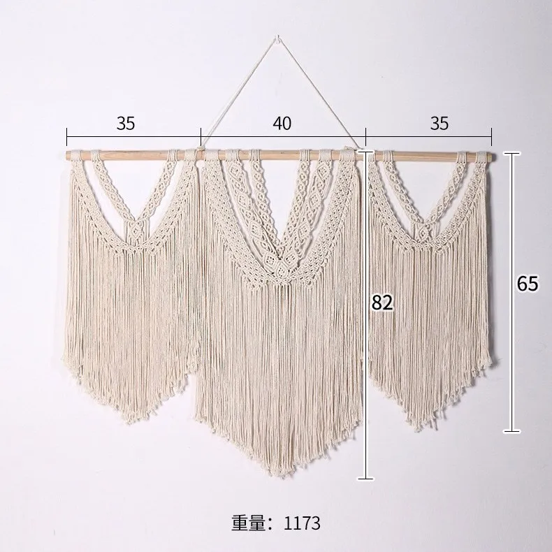 Arazzo Macramè Da Parete Bohémien 90x80 Cm – Telaio In Legno Naturale, Tessuto A Mano In Cotone, Decorazione Per Testiera, Matrimoni E Soggiorno