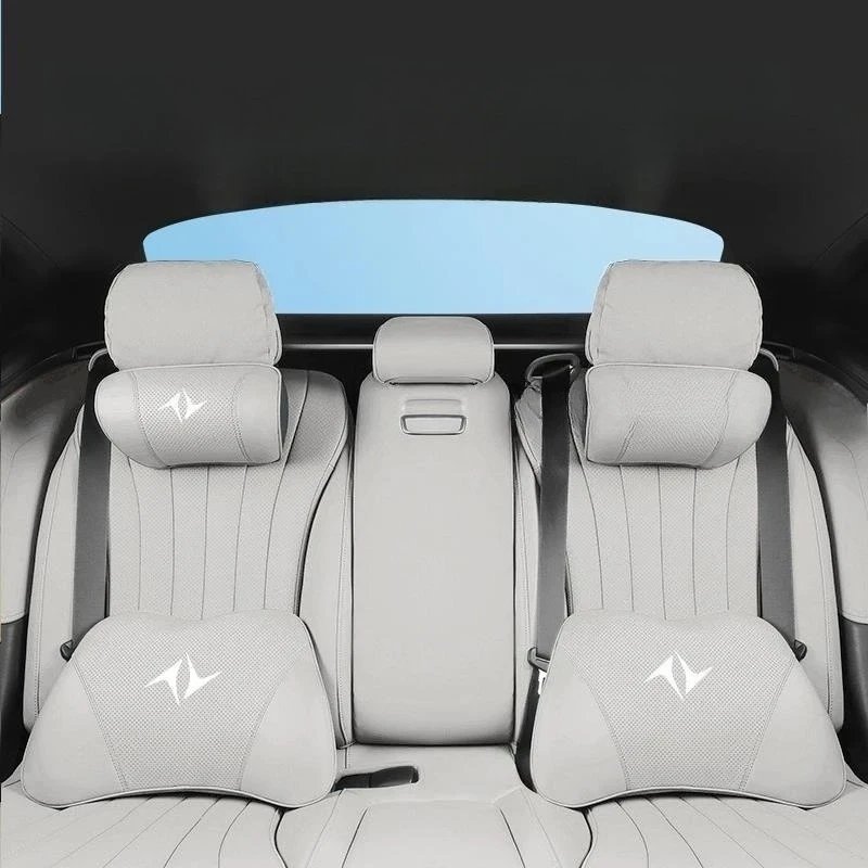 Dongfeng eπ007 eπ008 자동차 목 베개 머리 받침 허리 지지대 가죽 나파 시트 요추 쿠션 보호대 자동차 액세서리