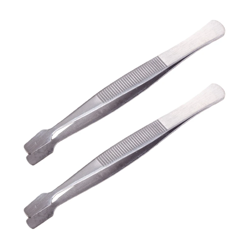 Stainless Steel Stamp Tweezers Tongs Flat Wide Tip Philately Tweezers for Stamps Documents Photo Development precision tweezers,tweezer tool