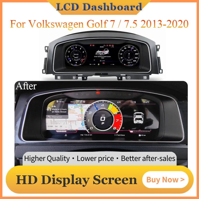 12.3 "Upgrade Speed Meter Lcd Digital Instrument Cluster Cockpit Pannello Cruscotto Virtuale Per Volkswagen Golf 7 / 7.5 2013-2020