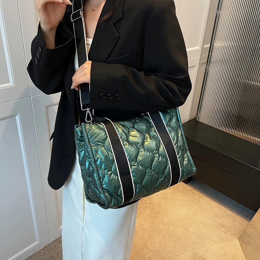 FashionNylonPaddedHandbagsPursesDesignerQuiltedWomenShoulder