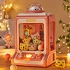 Mini Claw Arcade Crane Machine DIY Children Automatic Coin Operated Game Clip Twisted Egg Dolls Machines Kids Birthday Gift Toys 4