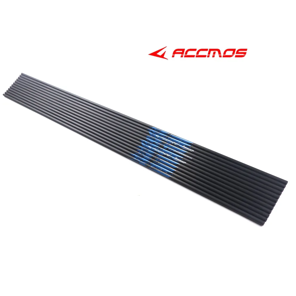 6/12/18pc 32in ID6.2 Pure Carbon Arrow Shaft Spine300 340 400 500 600 700 800 Hunting Shooting Compound Recurve Bow Arrow tube carbon arrow shafts