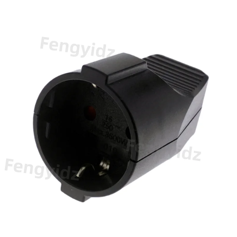 16A 250V EU Power Cord Male Female Wiring Plug Detachable Assembly Electric Plug Socket for German France Korea Russia Black PVC