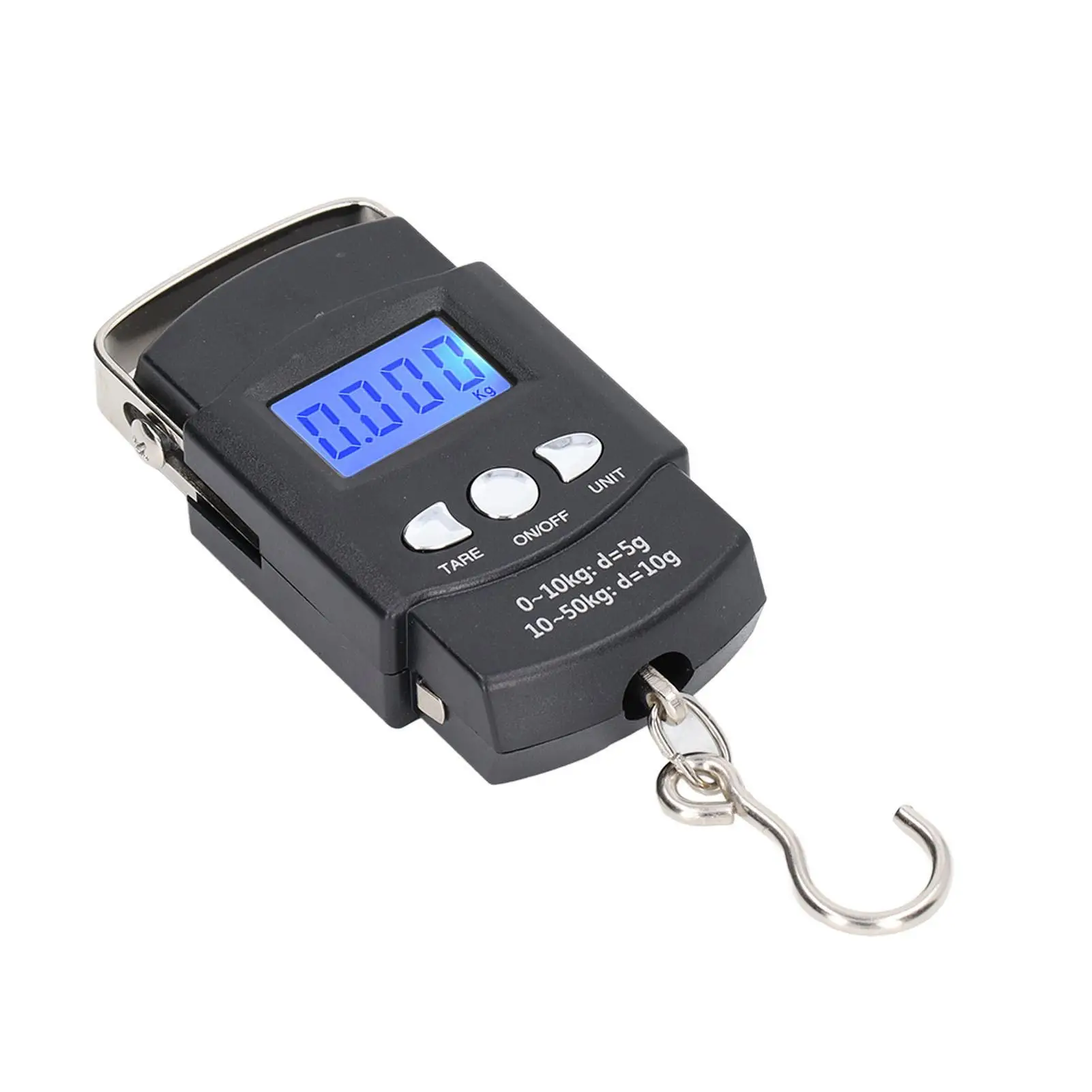 LCD Digital Hook Scale 50kg with 1m Tape Measure-Portable Fishing Tool for Easy Weighing & Measuring