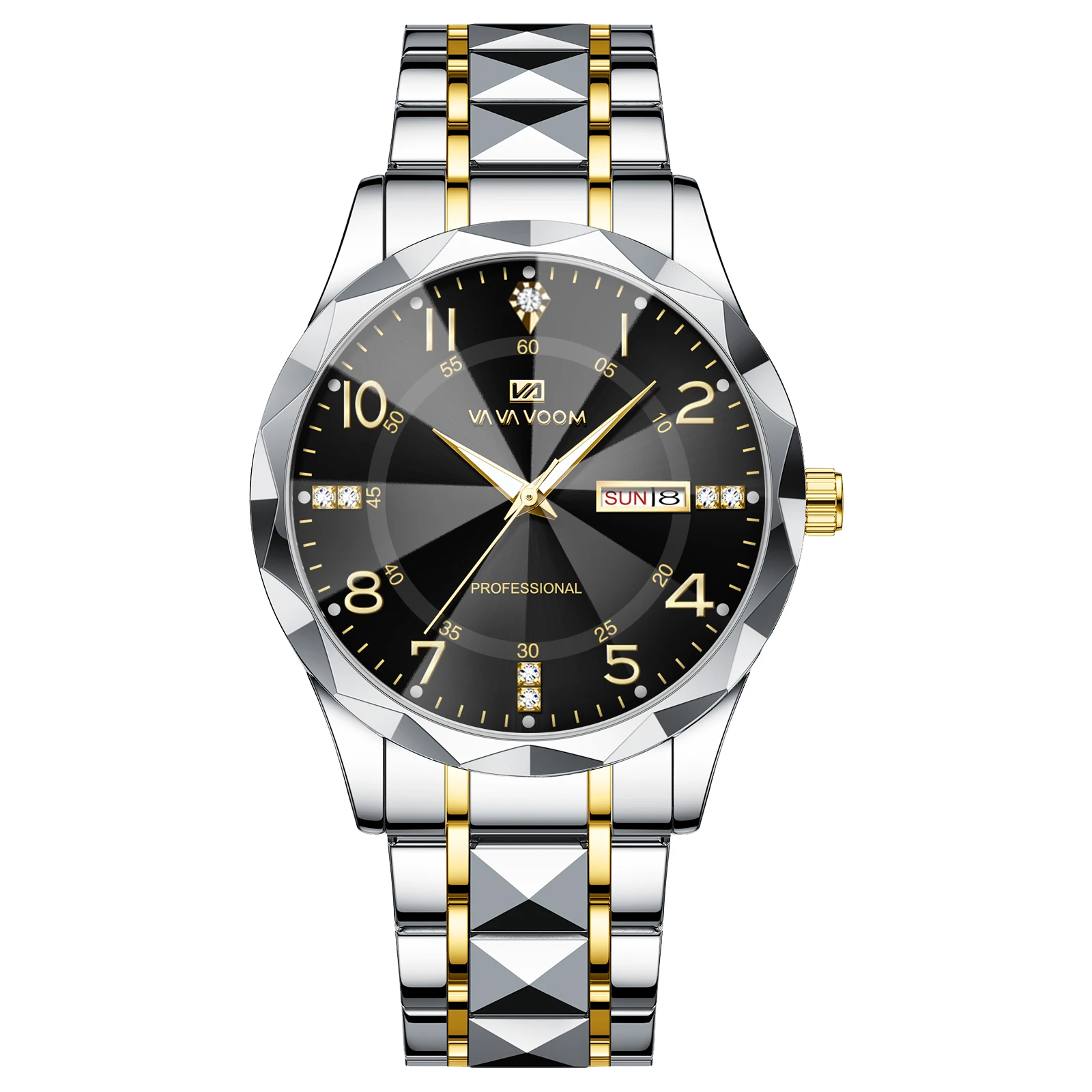 ساعات رجالية فاخرة برشام الفولاذ المقاوم للصدأ حزا...