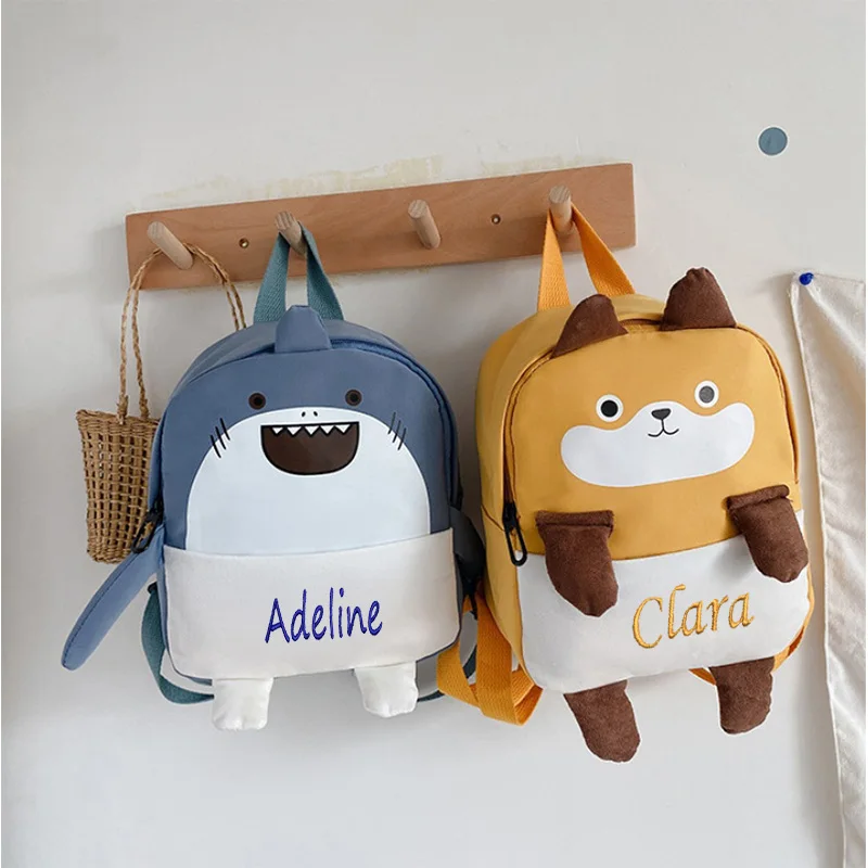 

Custom Embroidered Cute Penguin Shark Animal Children Schoolbags In Kindergarten Personalized Cartoon Lovely Girl Boy Backpack