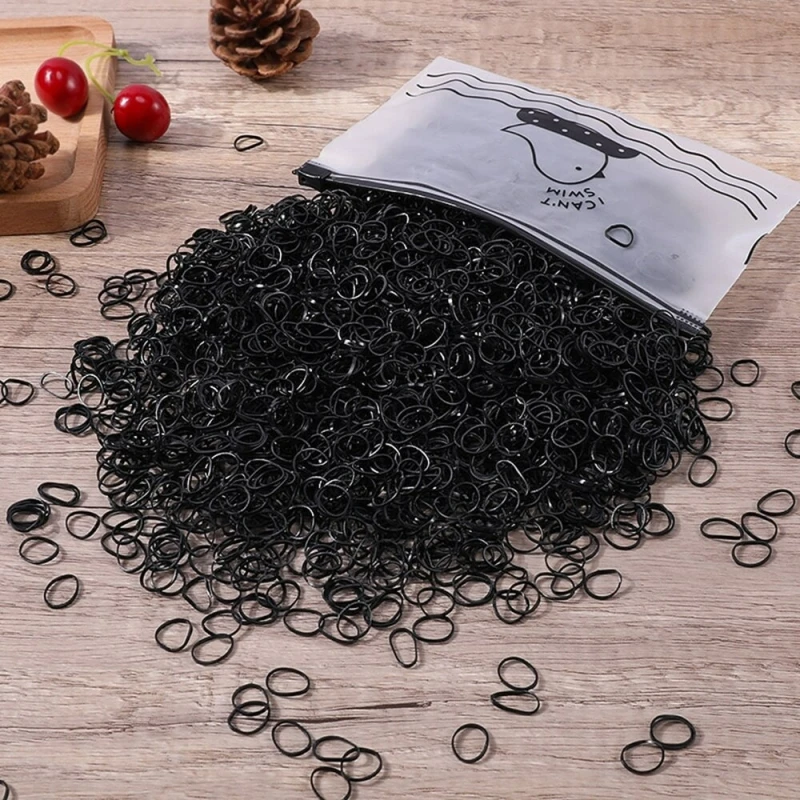 Girls Colorful Small Disposable Rubber Bands Gum for Ponytail Holder Elastic Hair Bands Fashion Hair Accessories 1000pcs