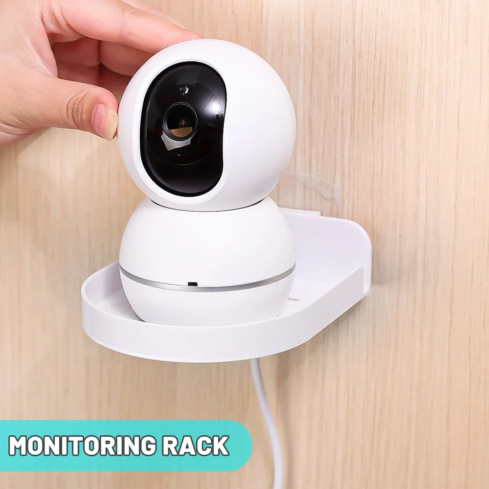 Mini Wandplank Plastic Klein Camera Rack Niet-Boren Muur-Mount Beveiligingscamera 'S Ondersteunen Telefoon Wifi Router Monitoren Houder