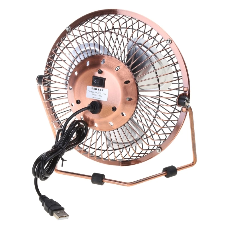 4/6inch USB Desk Fan Portable Table Cooling Fan Adjustable 360 Degree Rotatable Metal Quiet Electric for Home