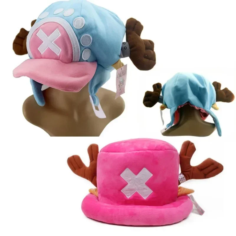 One Piece Tony Tony Chopper Pink Plush Deer Horn Hat Cosplay Props