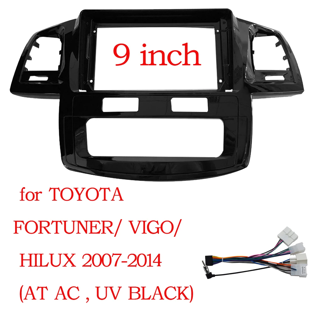 Toyota Fortuner Hilux 2005-2014  WQLSK 9 ġ ڵ ٸ Double Din Fascias г   ׷ ڵ DVD    ŰƮ