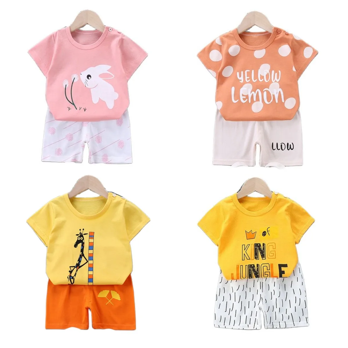 Boys and Girls Drop Shoulder T-shirt Set Summer Friendly | Legacy Boutiques Dhaka main image 1