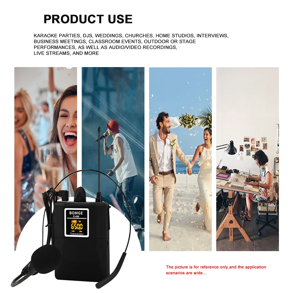 Wireless Lavalier Microphone With Headset Lavalier Beltpack Transmitter Receiver Collar Headset mic for audio mixer Recording