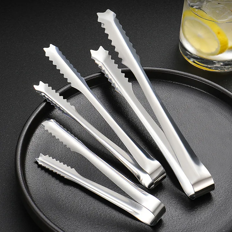 Stainless Steel Mini Sugar Ice Cube Clip Salad Barbecue Tongs Portable Food Tweezer Kitchen Utensils food tongs