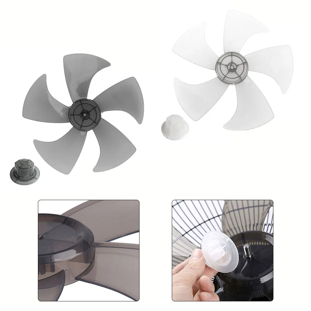 Replacement Fan Blade for 14 Inch Stand Fan  Easy to Disassemble and Clean  Five Leaf Design for Optimal Performance Black/White